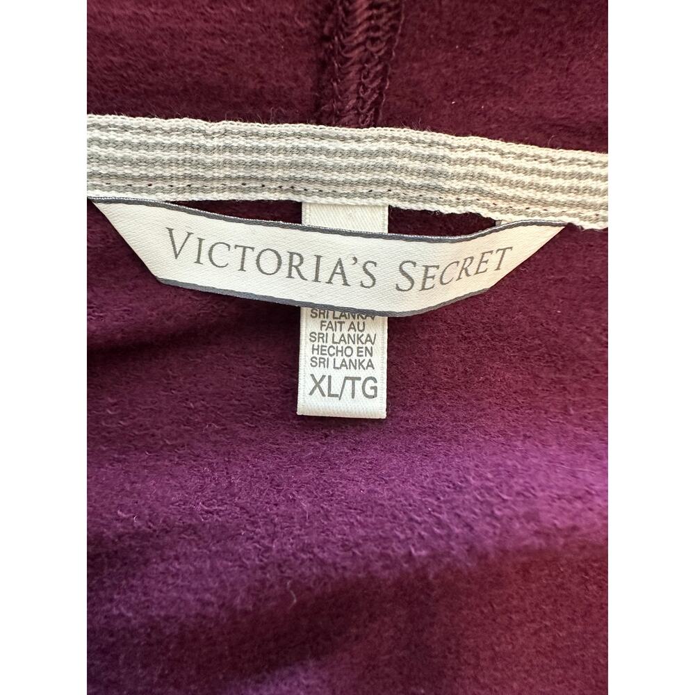 Victoria's Secret Angel Wing Sequin Hoodie Zip Up Sweatshirt Wine Size XL - Picture 4 of 10